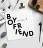 BOYFRIEND - GIRLFRIEND Birthday card Blank card