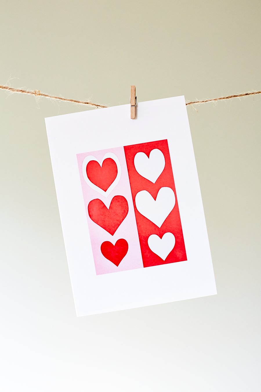 'red and pink heart' card