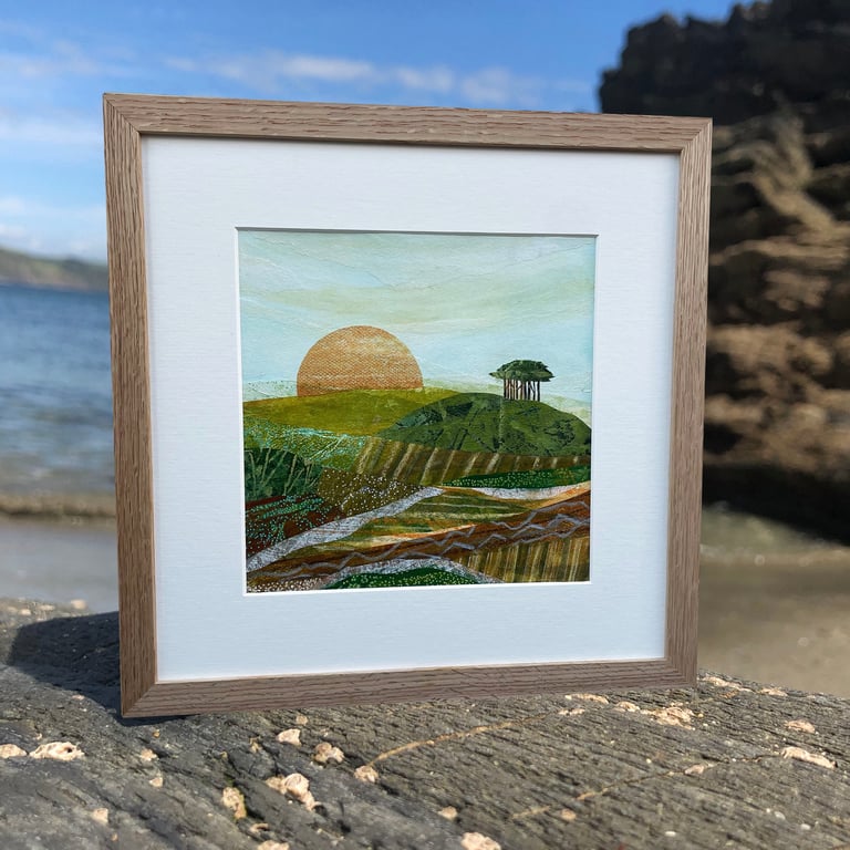 An Original Mixed Media Landscape Painting With Trees - signed and mounted