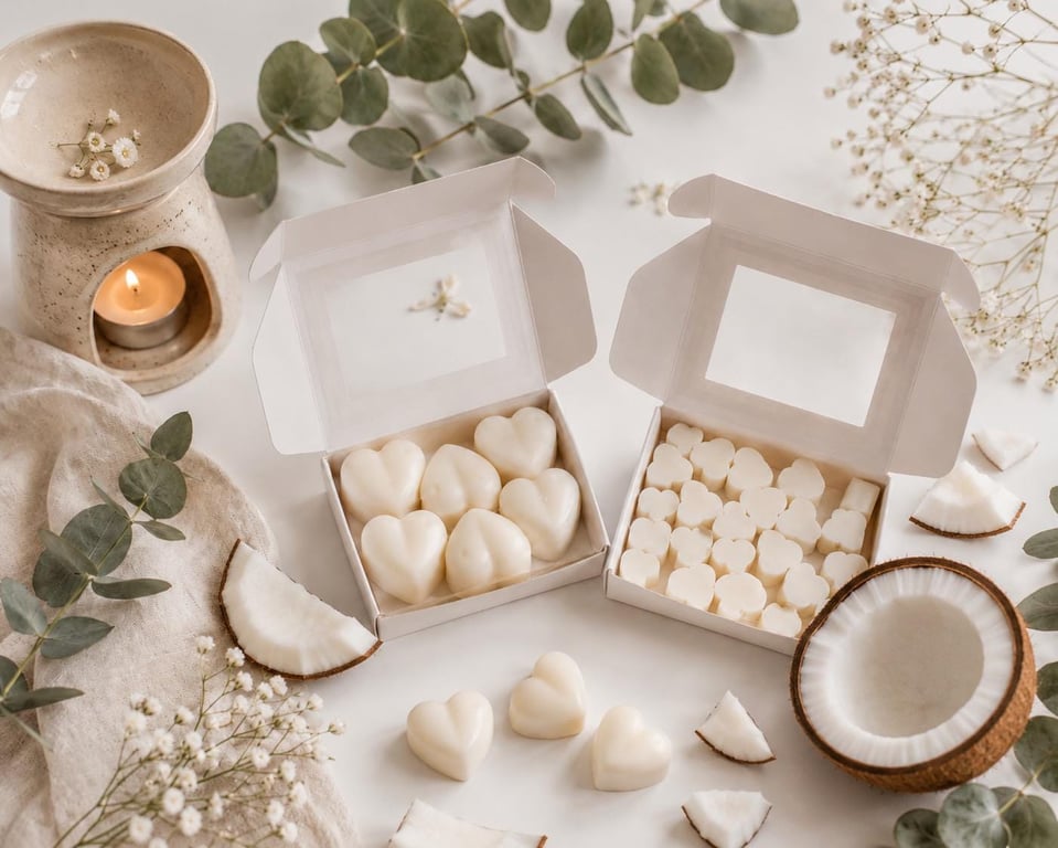 Coconut Heart Wax Melts, Tropical Scent, Vegan, Uk Handmade