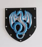 Handmade Dragon Wall Plaque Plaster Dragon on Wooden Shield - Image 2