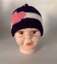 Children's Hand Knitted Hat with Mittens Decoration