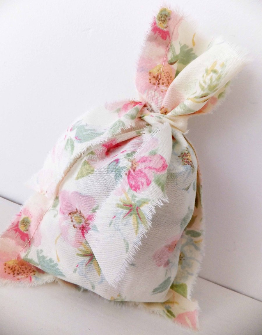 Small Fabric Gift Bags, Set of Four, Favour Bags