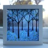 Seconds Sunday 15cm x 15cm Amazing Fused Glass Woodland Picture 'Blue Sky'