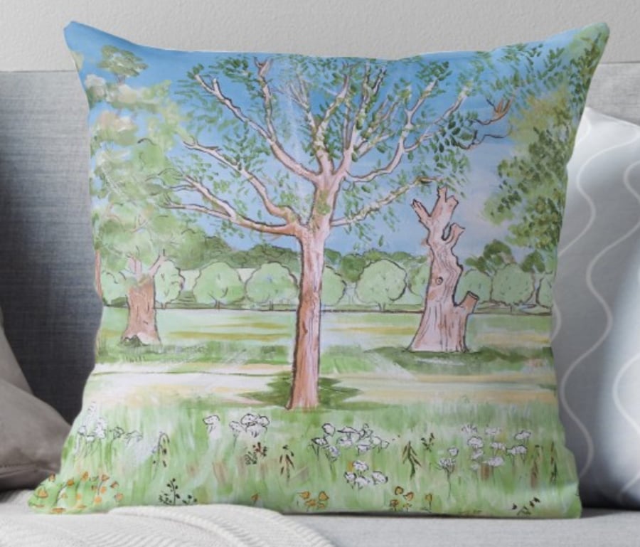 Throw Cushion Featuring The Painting ‘Feeling Delicate’