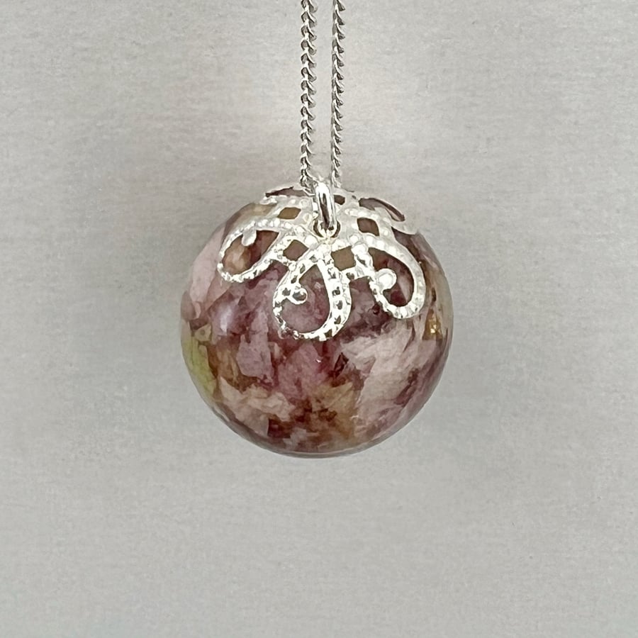 Flower Preservation Necklace – Keepsake from Wedding or Memorial Flowers