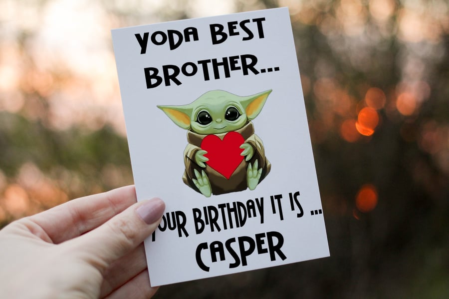 Yoda Best Brother Birthday Card, Yoda Card for Brother, Special Brother Birthday