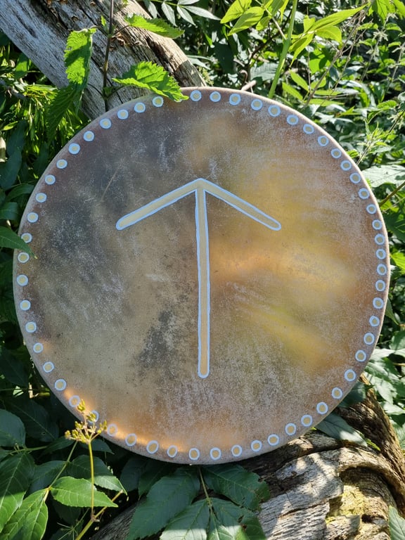 Exchange and Victory — 16" Hand-painted Shamanic Drum