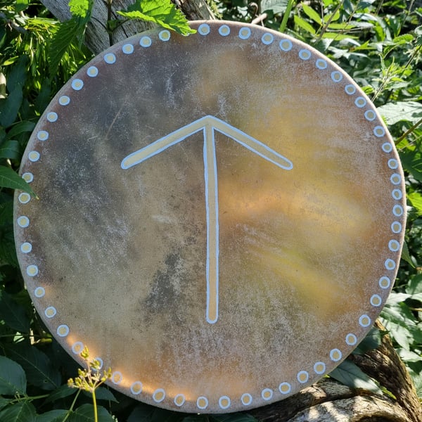 Exchange and Victory — 16" Hand-painted Shamanic Drum