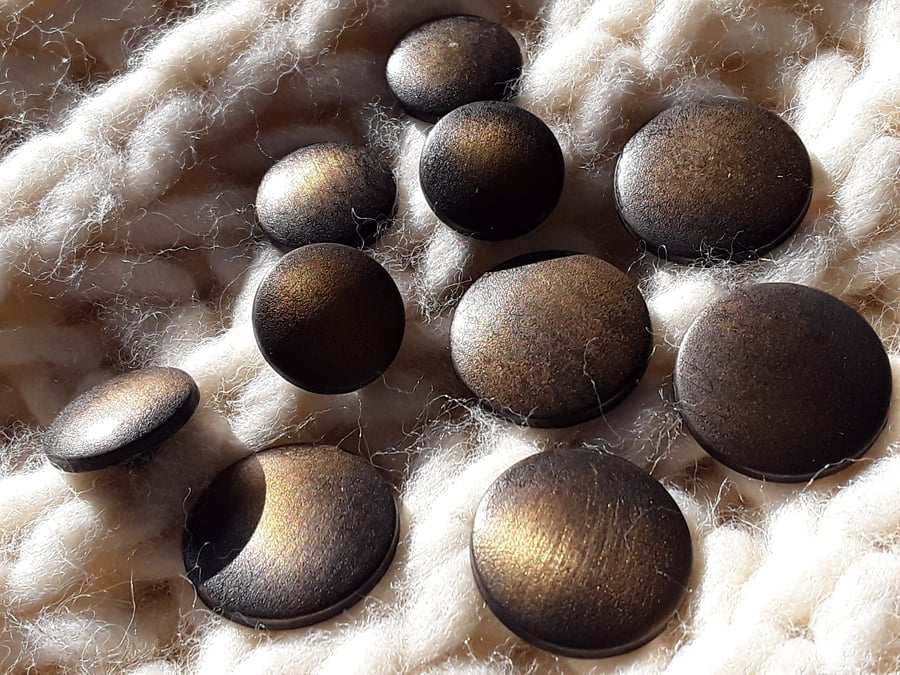 15mm 24L buttons Antique Brass BRUSHED