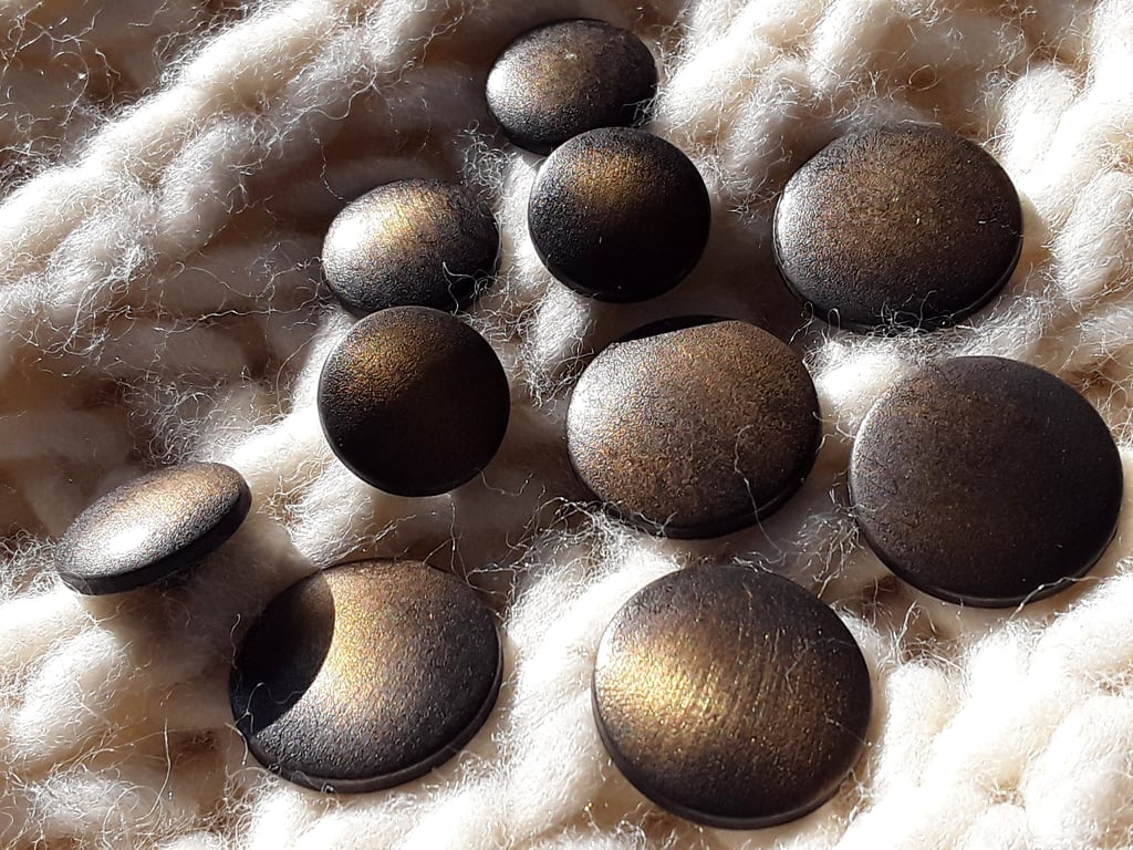 15mm 24L buttons Antique Brass BRUSHED