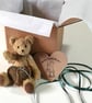 Small bear with a big heart, 5 inch gift boxed collectable hand sewn teddy bear