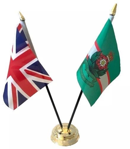 Intelligence Corps  & Union Jack Friendship 2 Flag 12" Table Display