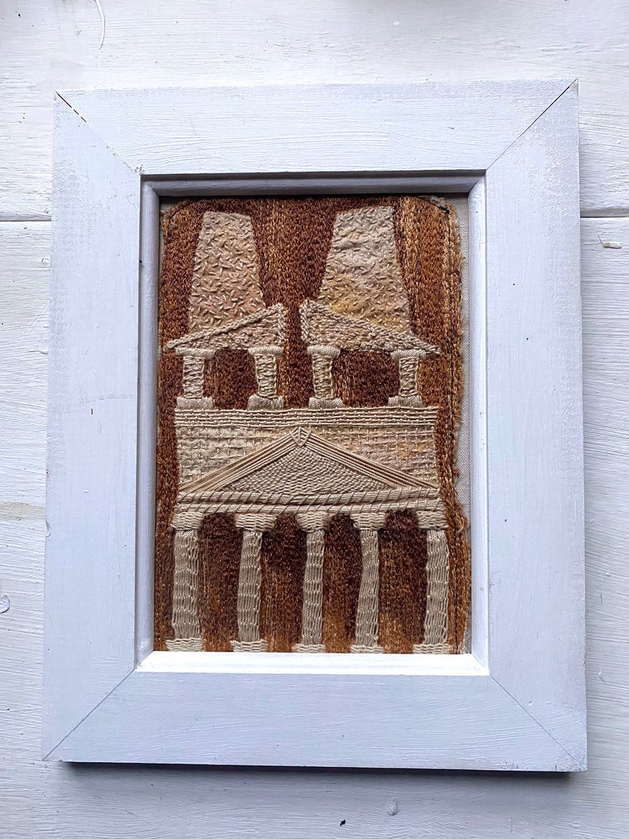 Petra Inspired Temple, hand embroidered building 
