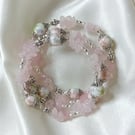 Rose Quartz & Porcelain Bracelet