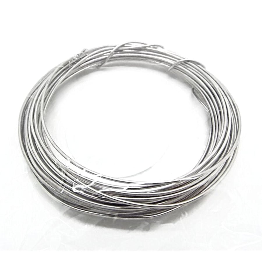 0.9mm Bare Stainless Steel Wire, 5 Metre Coil of Hard Round Wire for Crafts
