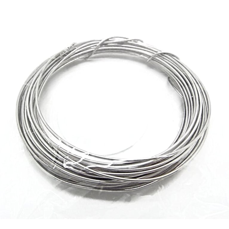 1mm Bare Stainless Steel Wire, 5 Metre Coil of Hard Round Wire for Crafts