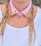 Baby Pink & Gold Detachable Statement Collar - Upcycled Sequin Neckcessory - Image 4