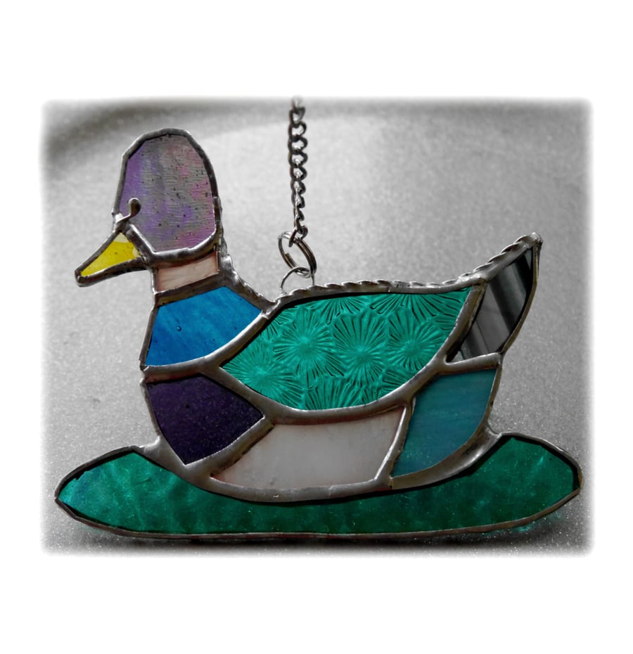 Duck Suncatcher Stained Glass Mallard Quack 030