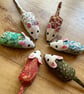 William Morris fabric mouse , catnip kicker toy. - Image 3