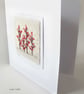 HAND EMBROIDERED CHRISTMAS CARD WINTER BERRIES - Image 3