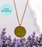 Yellow Jade & Copper Pendant - Abundance Stone with Fire Energy - Image 1