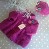 Baby Girl's Jacket & Beret Set 0-6 Months Size