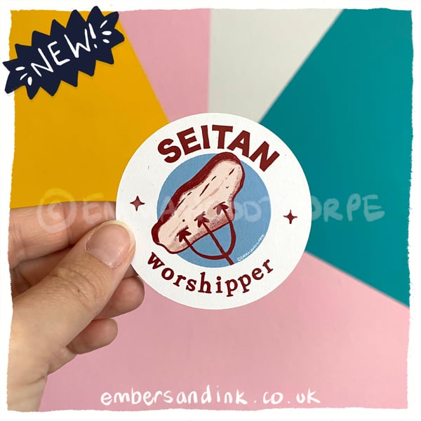 Seitan Worshipper Paper Sticker