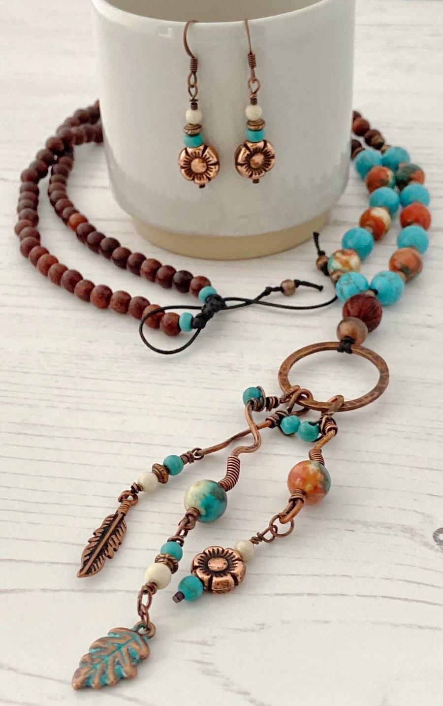 Boho Style Necklace & Earrings