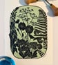 Ferns and foxgloves and..... An original, hand burnished multiblock lino  print 
