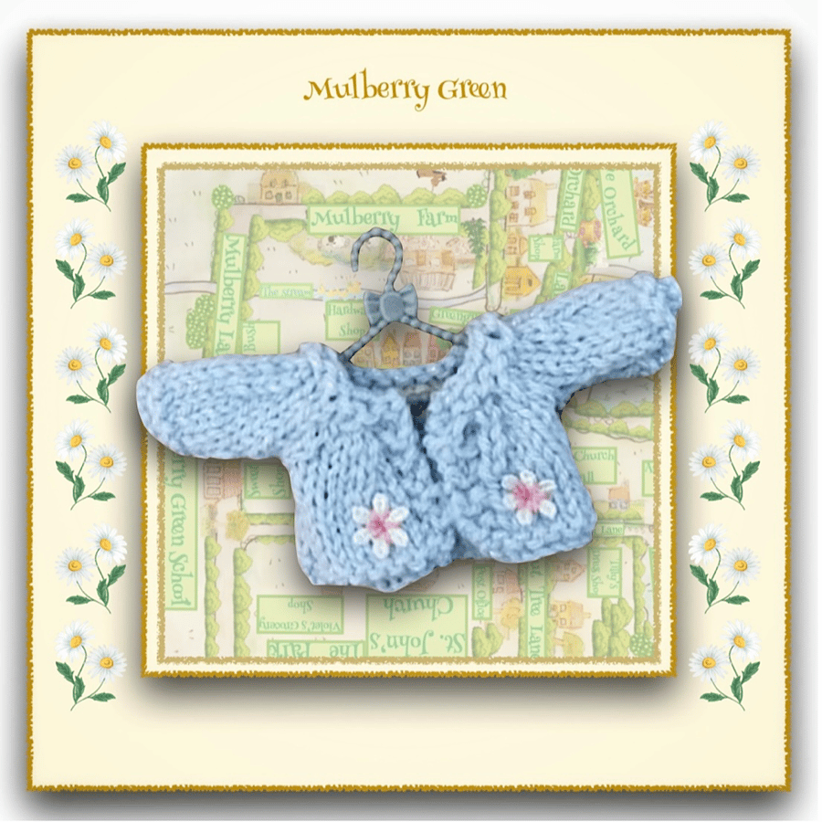 Pale Blue Embroidered Cardigan to fit Baby Daisy 