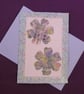 Spring blossom handmade blank card with lilac envelope 