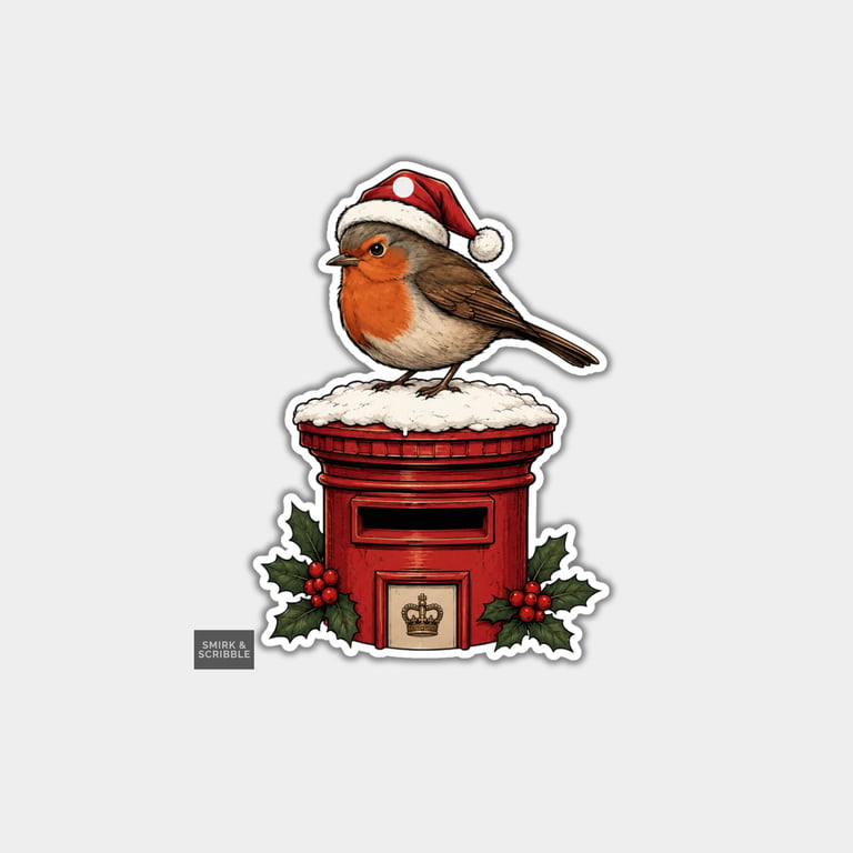 Unique Funny Christmas Gift Tags For Adults, 6pk - Robin On Postbox
