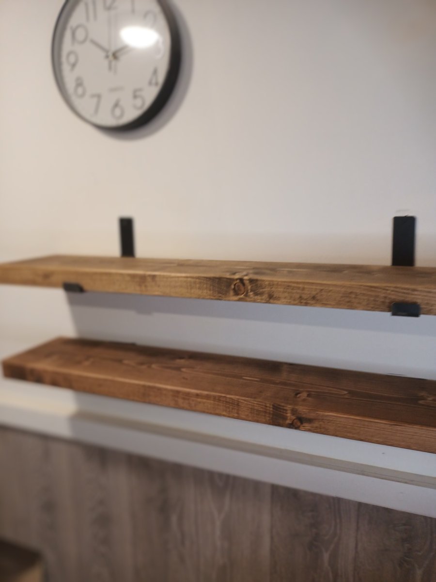 Wooden Framed Home shelving, Square Decorative shelving, Natural Wood Wall . 