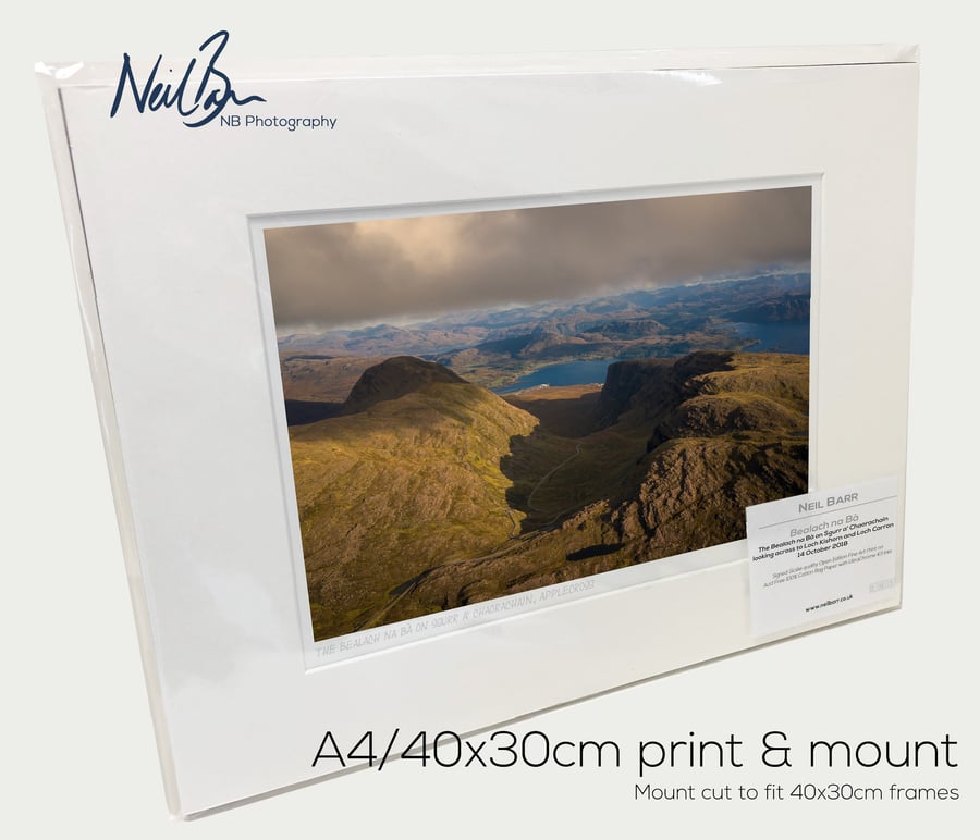 The Bealach na Ba road to Applecross, Wester Ross - A4 (40x30cm) Unframed Print