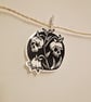 Lily of the Valley Skull Hand Printed Sticker - Image 4