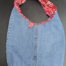 Unique and stylish denim tote bag made from recycled fabrics