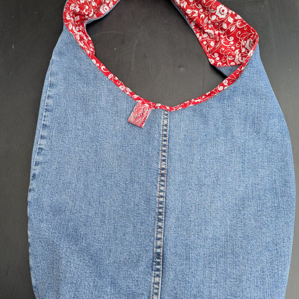 Unique and stylish denim tote bag made from recycled fabrics