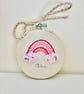 Personalised Pink Rainbow Baby Hoop, Girl Nursery Wall Decor - Image 4