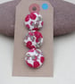 3 Small Handmade Dark Pink Liberty Fabric Buttons - Image 1