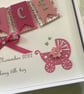 Personalised New Baby Girl Keepsake Card Gift Boxed Handmade - Image 8