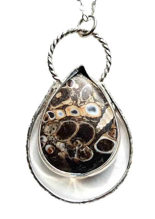 Necklace Silver Turitella Fossil Jewellery Teardrop Pendant Sustainable Gift