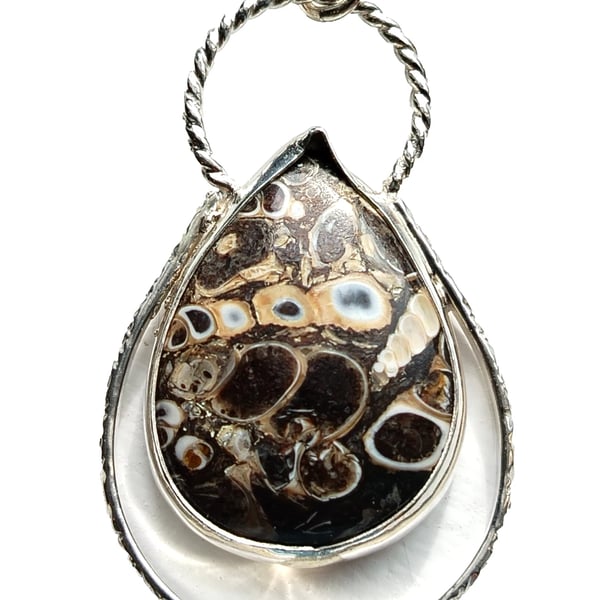 Necklace Silver Turitella Fossil Jewellery Teardrop Pendant Sustainable Gift