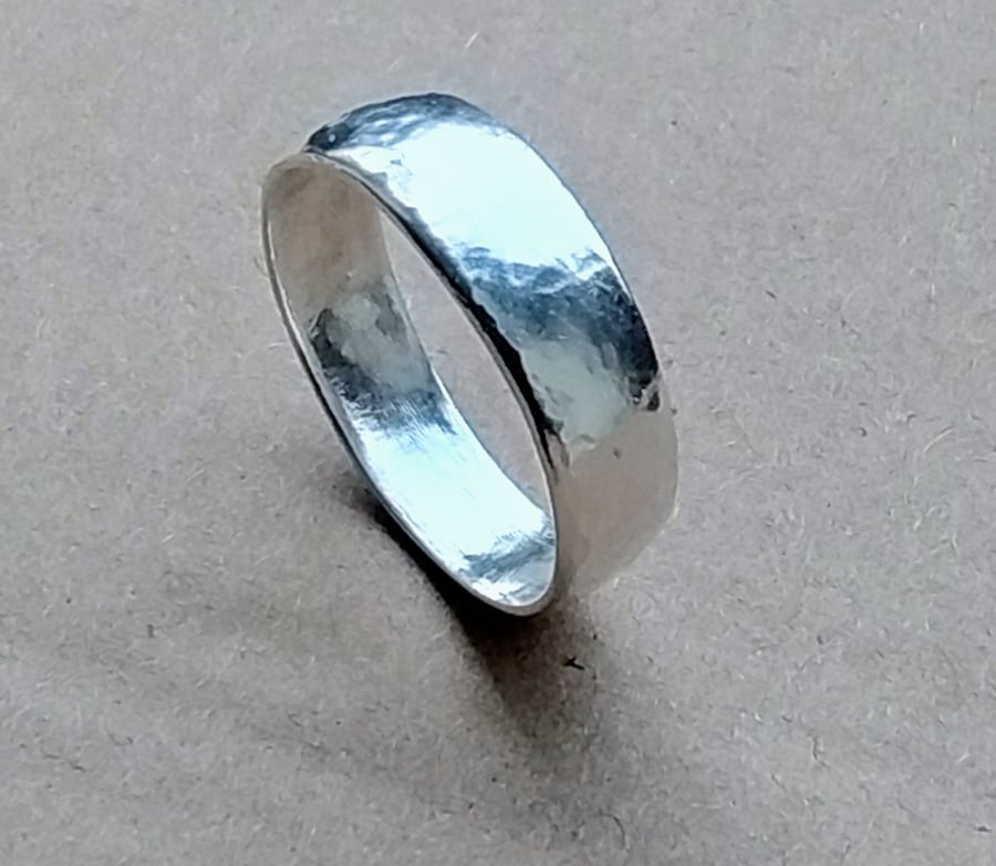 Handmade 999 Fine Silver Ring – Slightly Hammered Finish