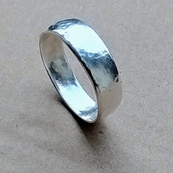 Handmade 999 Fine Silver Ring – Slightly Hammered Finish