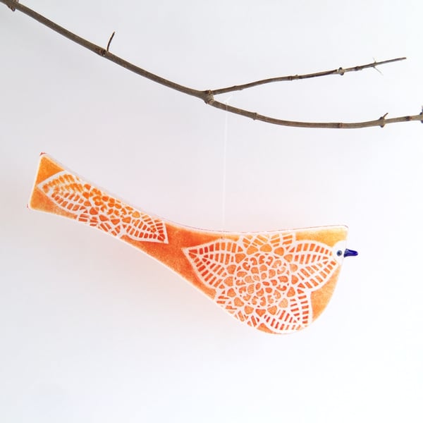 One glass bird, you choose between classic blue, red or green, made to order