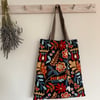 Colourful cotton tote bag ikea cotton shoulder straps autumn colours
