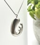 Sterling Silver Chunky Biomorphic Pendant Necklace - Image 1