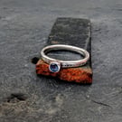 STERLING SILVER Natural Sapphire ring, Handmade Urban Jewellery Design