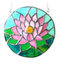 Waterlily Suncatcher Stained Glass 016 Pink Water Lily Flower Gift - Image 6